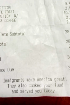 A Santa Fe Restaurant Celebrates Its Staff by Printing Pro-Immigrant Messages on Every Single Receipt