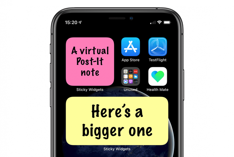 Sticky Widgets lets you put a virtual Post-It on your iPhone home screen