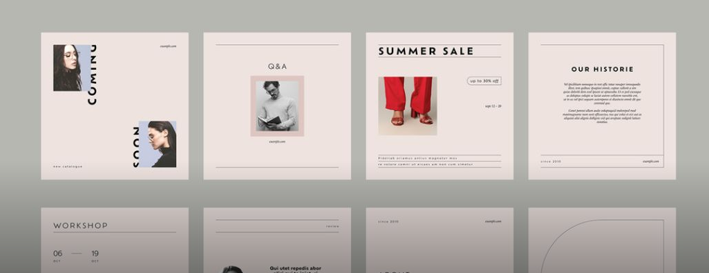 Simple Social Media Post Templates for Adobe InDesign